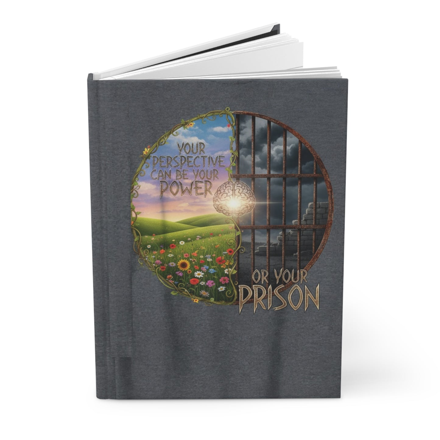 Inspirational Hardcover Journal - "Your Perspective Can Be Your Power or Your Prison"