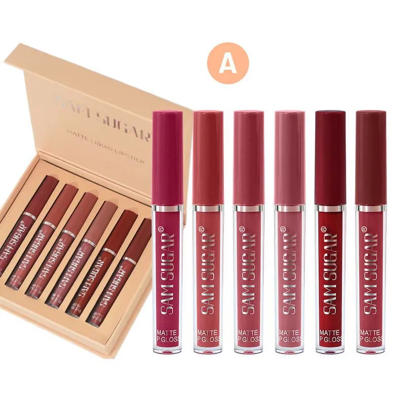 LuxeMatte™ by Handaiyan – 6-Piece Waterproof Matte Lipstick Set