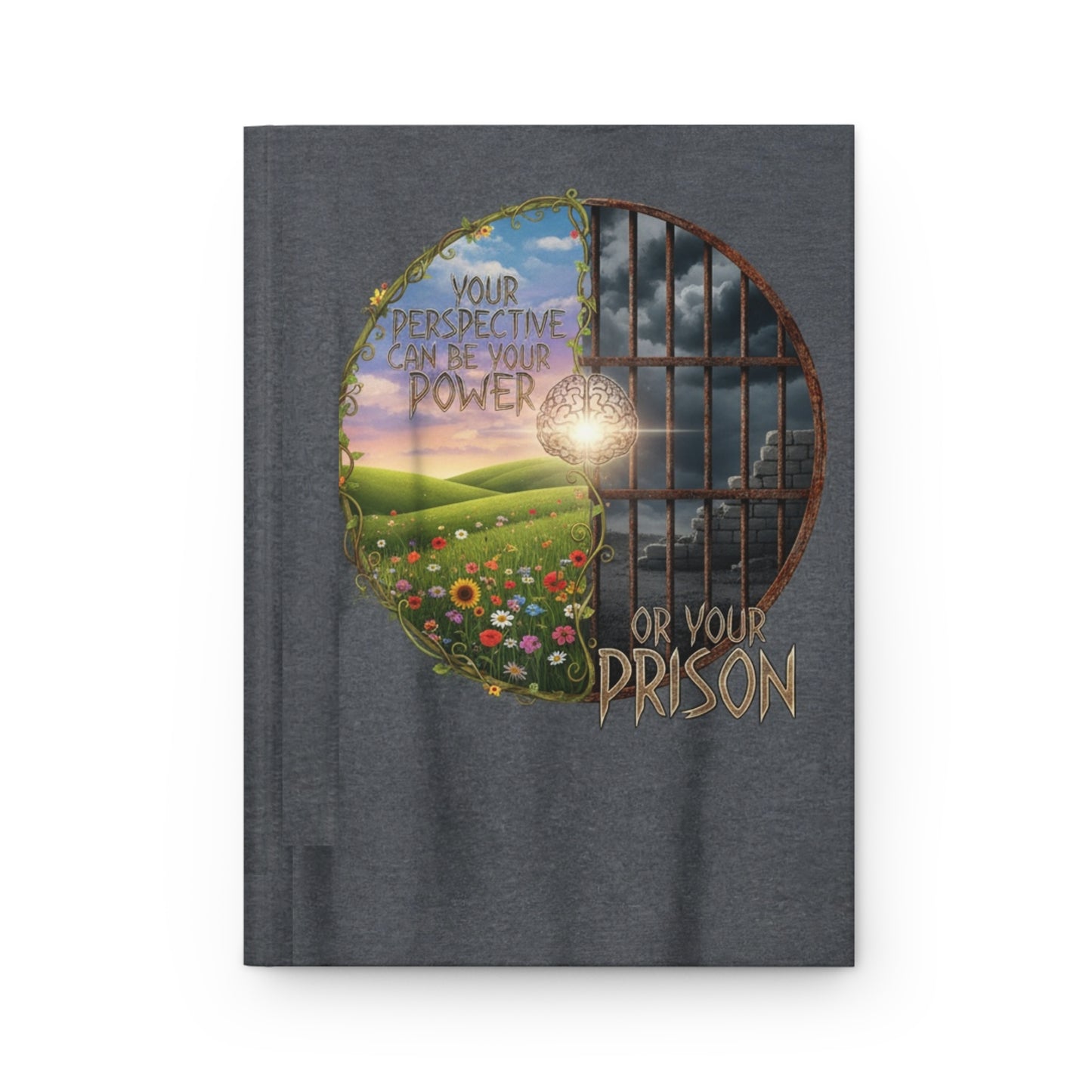 Inspirational Hardcover Journal - "Your Perspective Can Be Your Power or Your Prison"